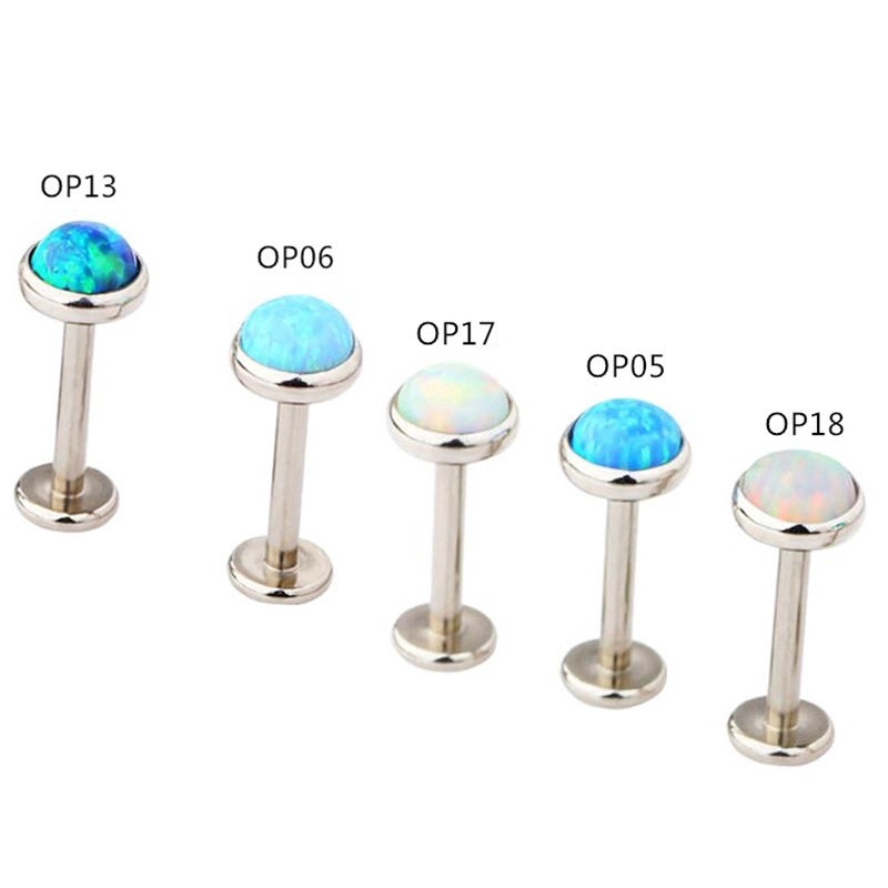 Khuyên Xỏ Đính Đá Opal Dạng Đinh Tán