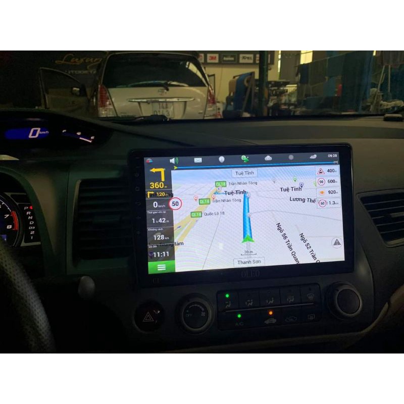 MẶT DƯỠNG LĂP MÀN HÌNH ANDROID XE HONDA CIVIC 2006- 2015 9 INCH CÓ JACK NGUỒN ZIN