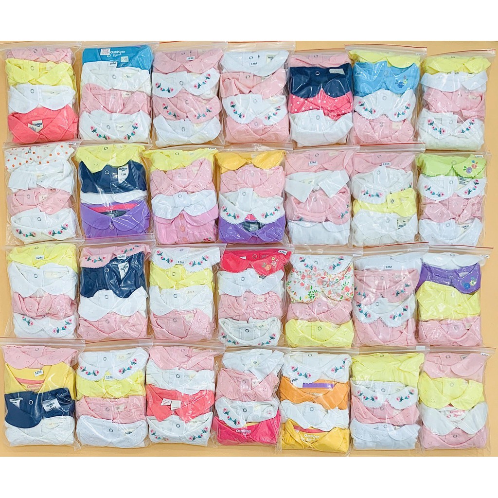 Set 2 body bé gái cổ Peter Pan hiệu Oshkosh