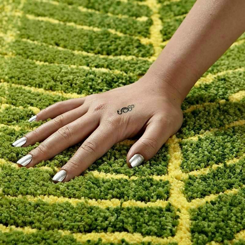 Thảm lau chân hình lá chất vải lông cừu