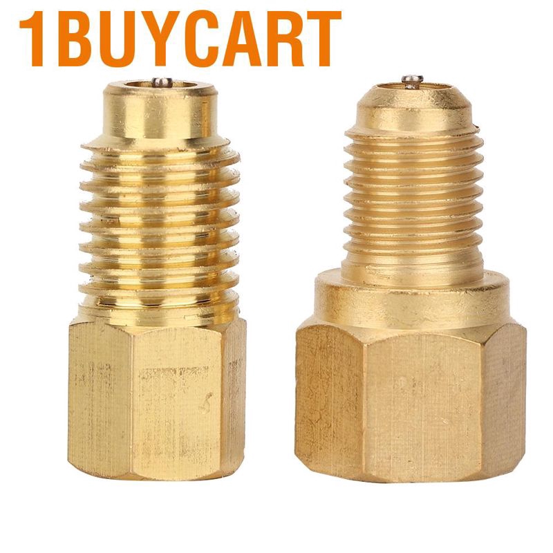 1 Cặp Đầu Nối Bằng Đồng Cho Máy Điều Hòa Xe Hơi R134Ae-1/2Acme 1/4