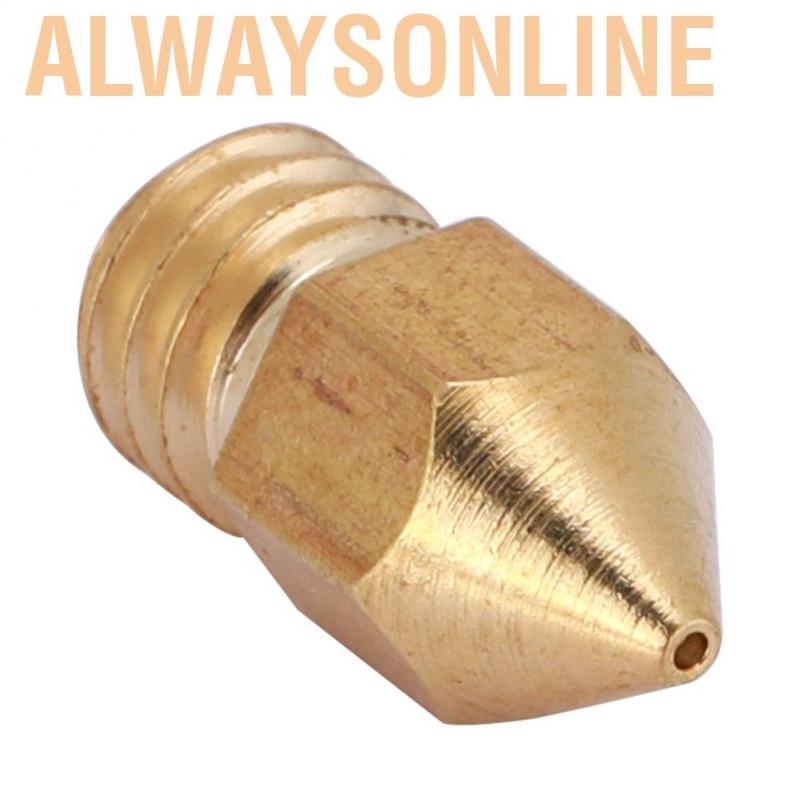 Alwaysonline 2019 Wholesale 10Pcs MK8 Extruder Nozzle for 3D Printer Parts 1.75mm/0.6mm High Quality Brass Nozz