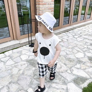 Bộ ba lỗ cún cotton co giãn 4 chiều bé trai
