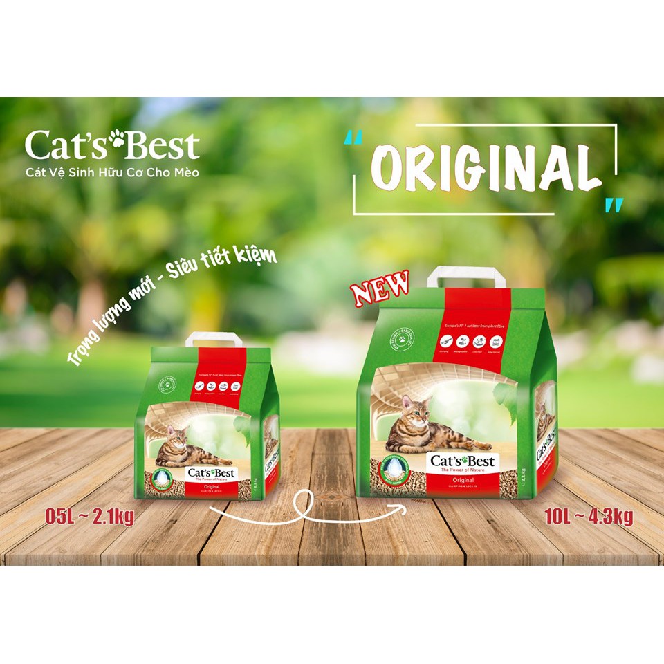 cát vệ sinh hửu cơ Orginal 4.3kg dành cho mèo