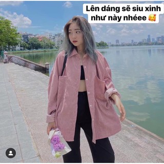Áo Sơ Mi nữ Tăm Dáng Rộng