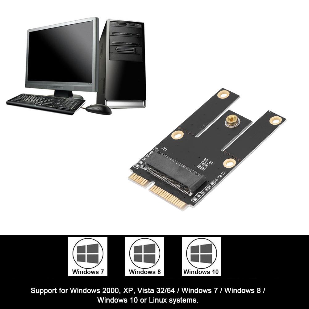 Card chuyển đổi Mini adapter NGFF sang 2 Wifi không dây PCI-E Bluetooth cho Notebook