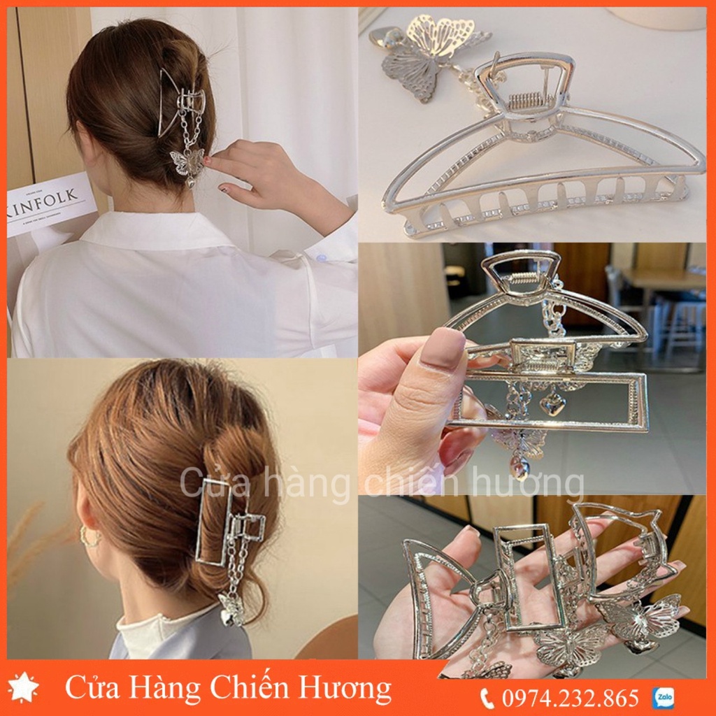 Kẹp Tóc  Kim Loại Trắng Phong Cách Hàn Quốc