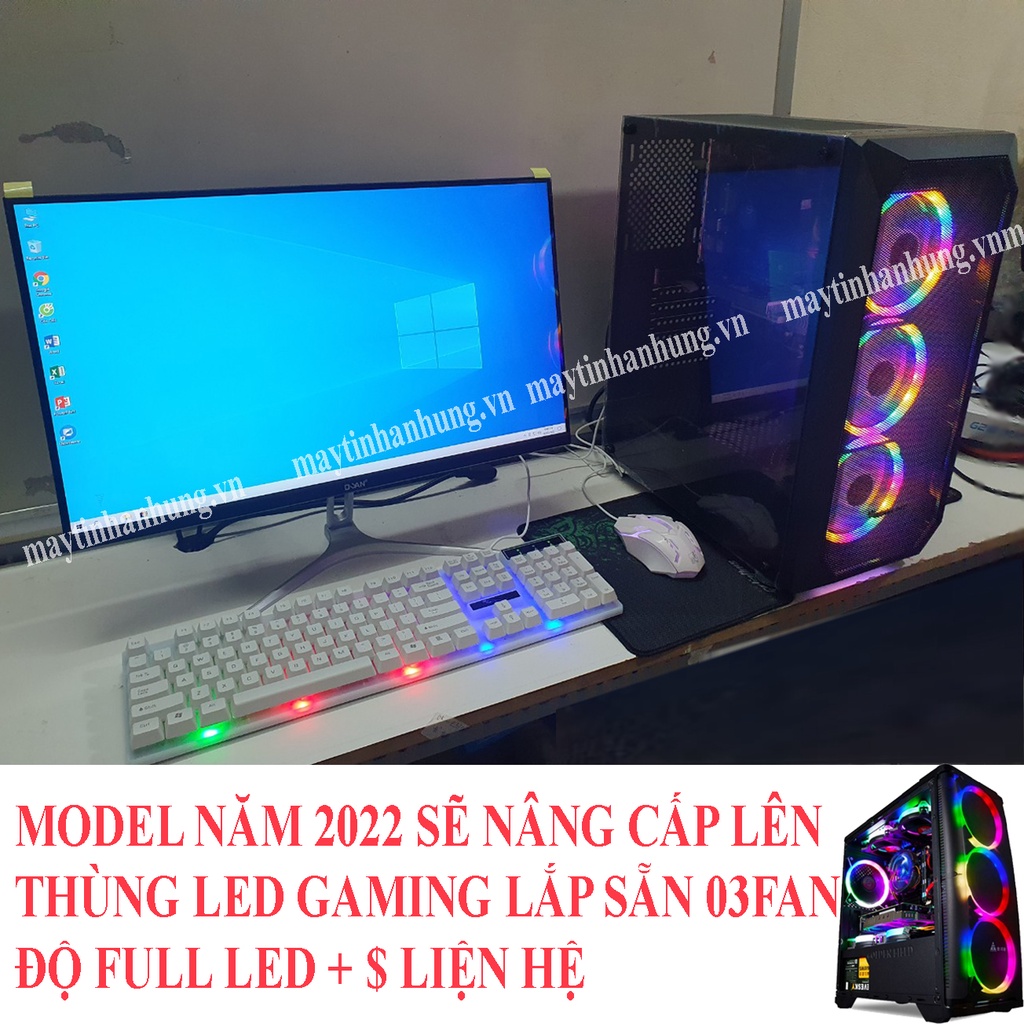 Bộ máy tính chơi GAME i3 9100f thế hệ mới màn 24 inch Led ips cao cấp mới full box 100%