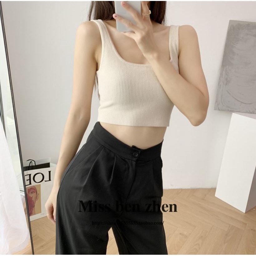 Áo Croptop Balo Sát Lách 2 Dây Bản To Cổ Vuông Form Ôm