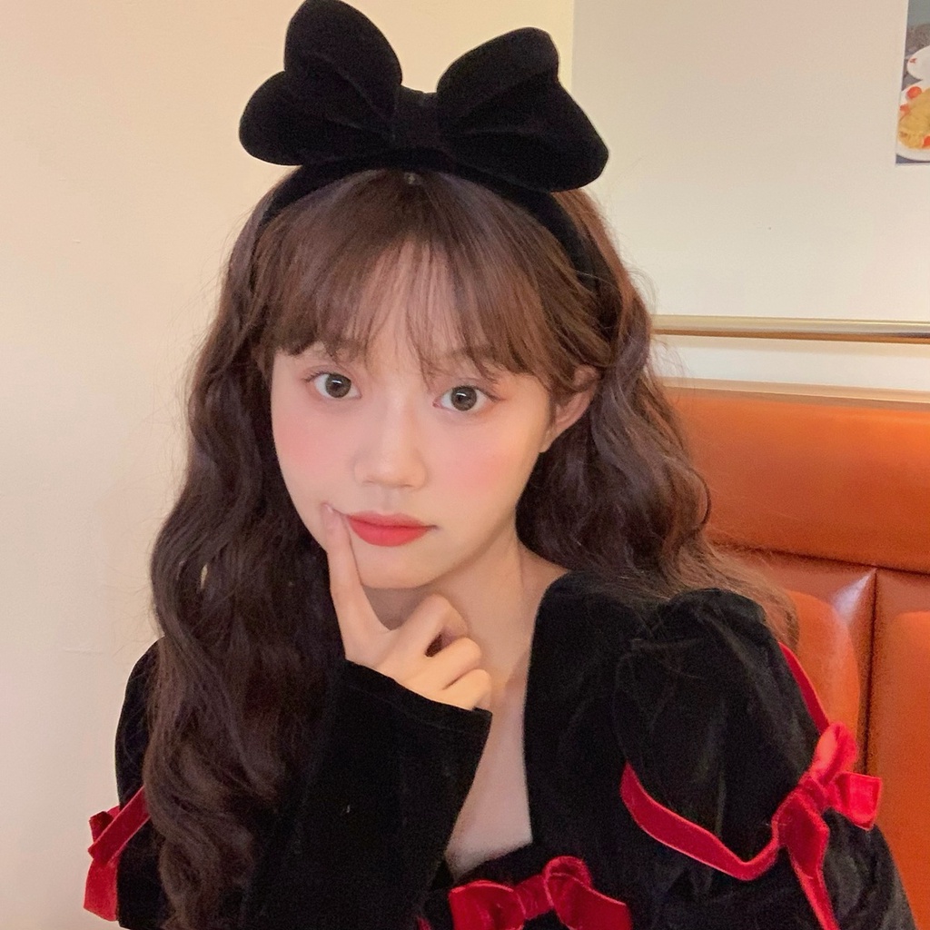 Băng Đô Nơ Bằng Nhung Màu Đỏ Mừng Năm Mới 2022