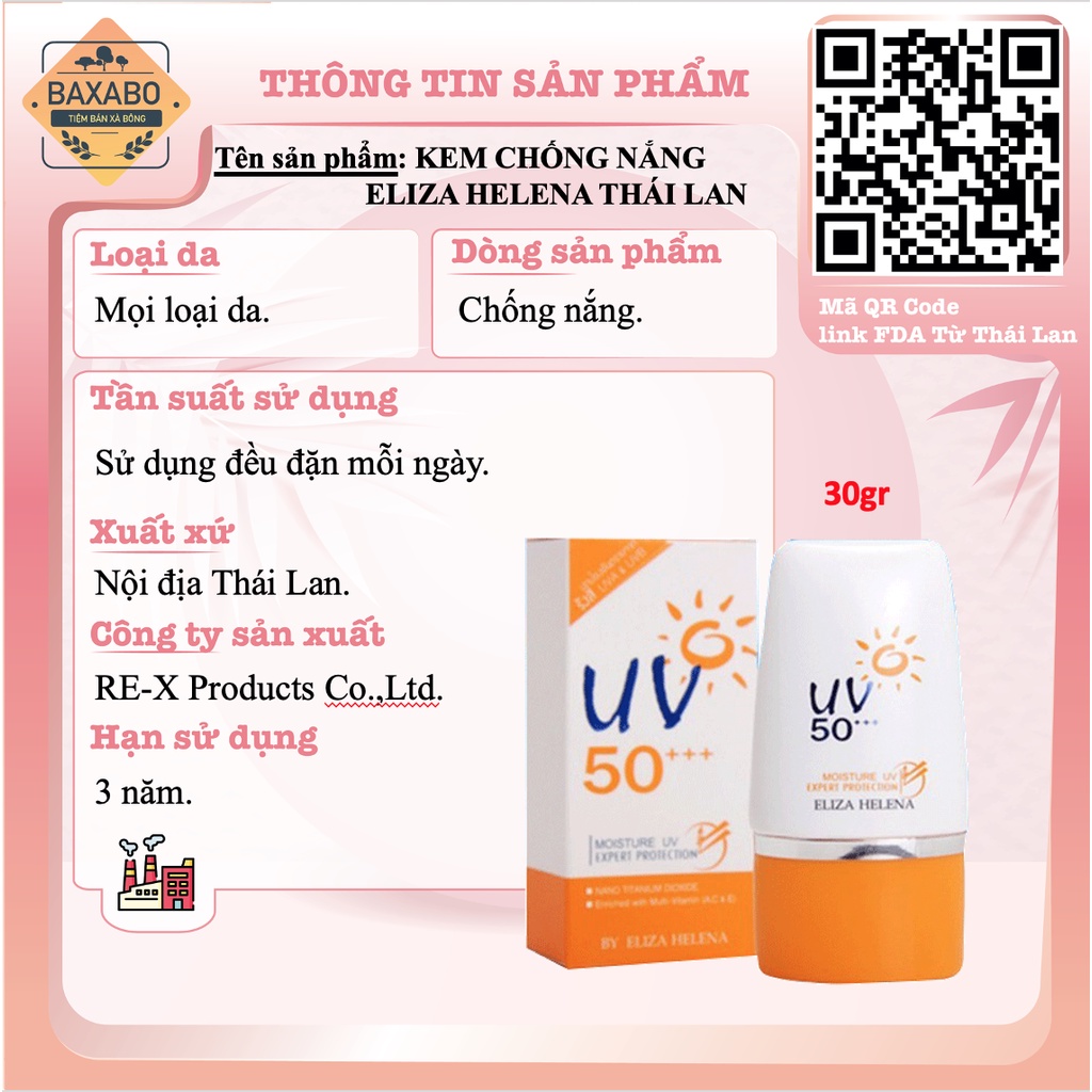 KEM CHỐNG NẮNG ELIZA HELENA UV 50+++ CHÍNH HÃNG THÁI LAN - HÀNG CÓ SẴN