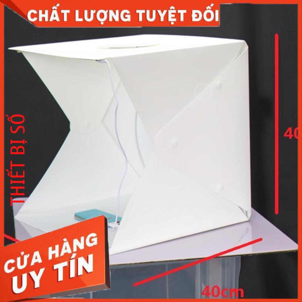Hộp chụp sản phẩm có Đèn LED (40x40 cm) khóa bấm cố định tích hợp 35 đèn Led khóa bấm bằng kim loại -dc3904