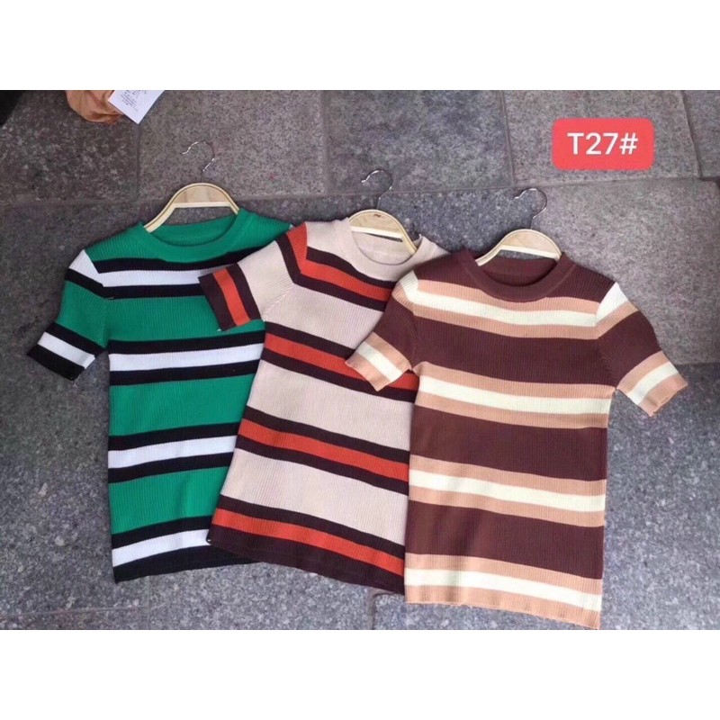 Áo len mongtoghi kẻ body ( ảnh thật )