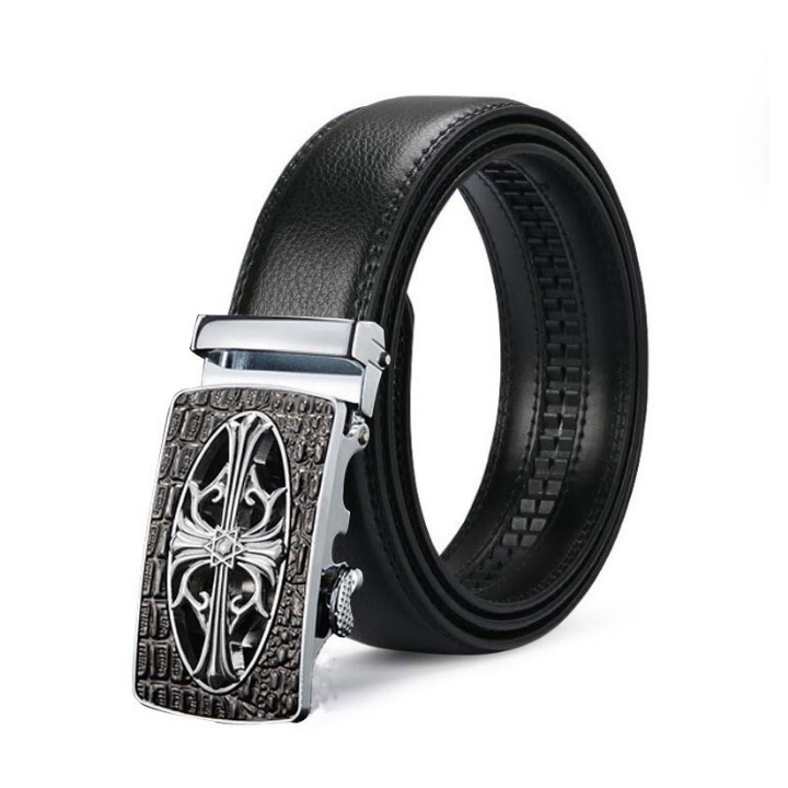 Thắt Lưng Nam Da Bò Họa Tiết Cây Thánh Giá Sang Trọng Lịch Lãm