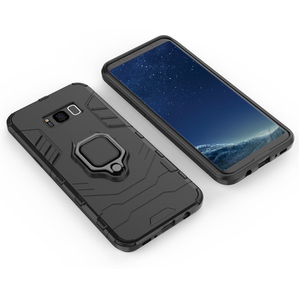 Samsung Galaxy S8 Plus - Ốp lưng chốc sốc 2 lớp bảo vệ - Iring chống lưng máy tiện lợi - Bo viền mặt trước máy