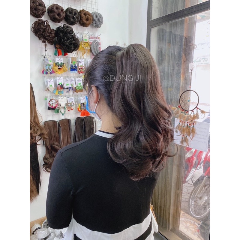 N52 Tóc giả ngoạm đuôi ngựa xoăn 35cm