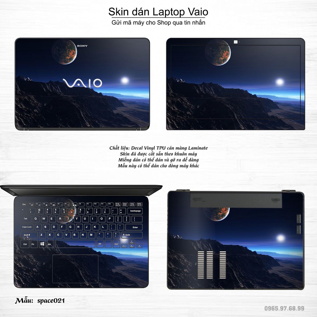 Skin dán Laptop Sony Vaio in hình không gian nhiều mẫu 4 (inbox mã máy cho Shop)