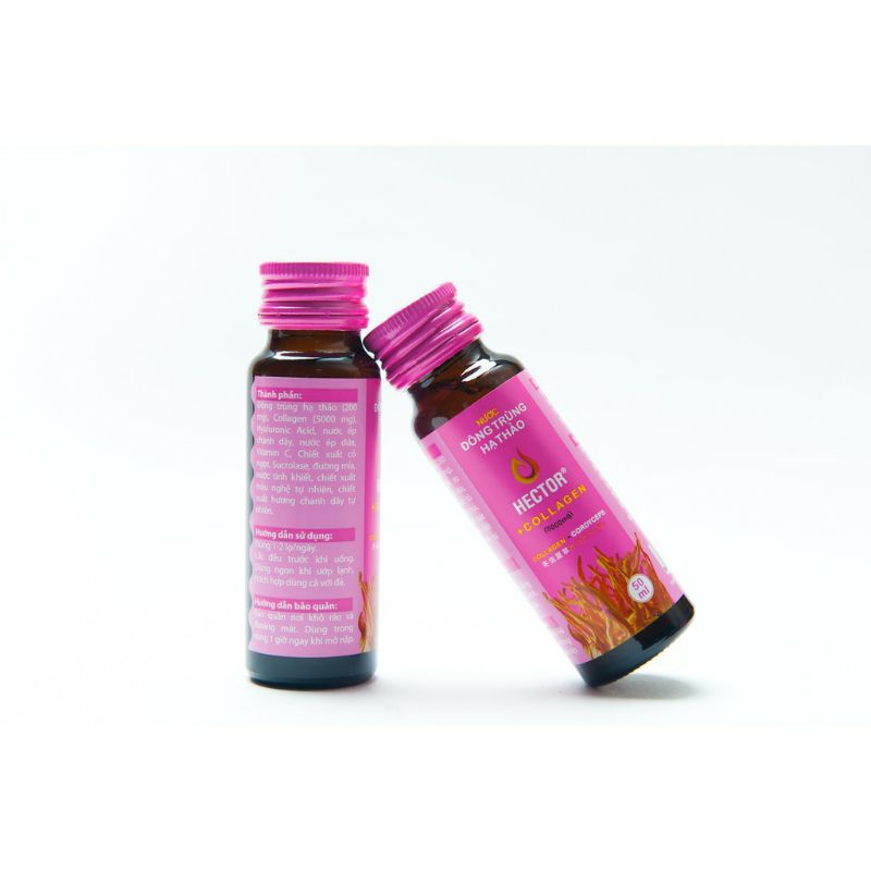 Nước Uống Đông Trùng Hạ Thảo HECTOR COLAGEN Combo 5 Chai - 50ml Hàng Chính Hãng
