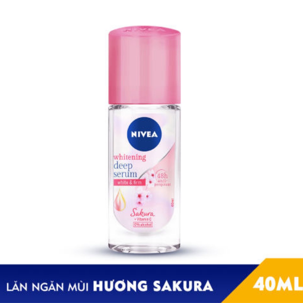Lăn Ngăn Mùi Nivea Serum Trắng Mịn Hương Hoa Sakura 40ml - 85306