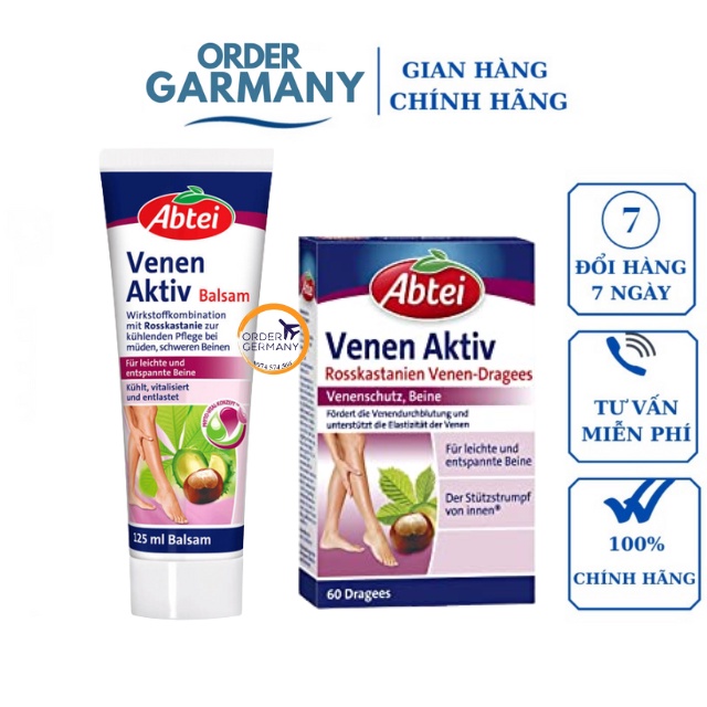 Kem Bôi Giãn Tĩnh Mạch Abtei Venen Aktiv Balsam - 125 ml