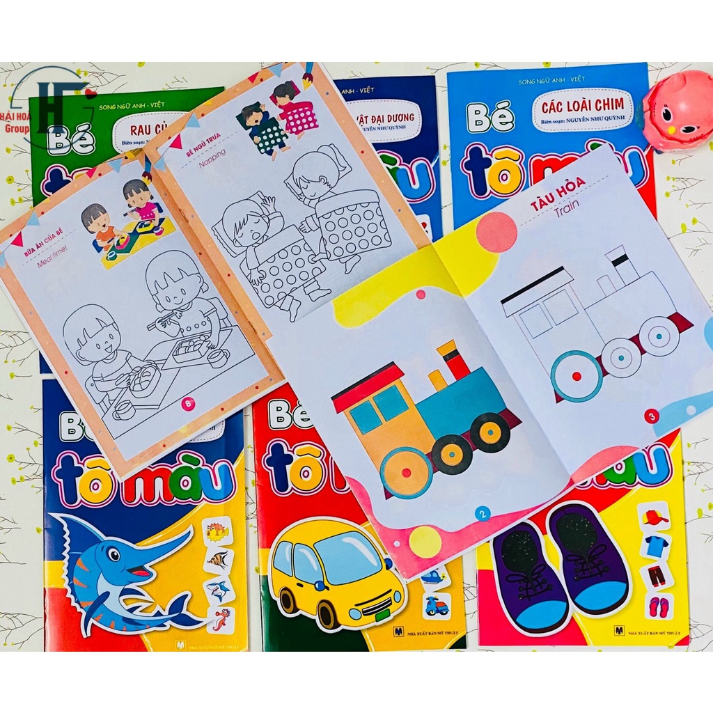 Combo 20 bộ tô màu cho bé tặng kèm 12 bút chì màu