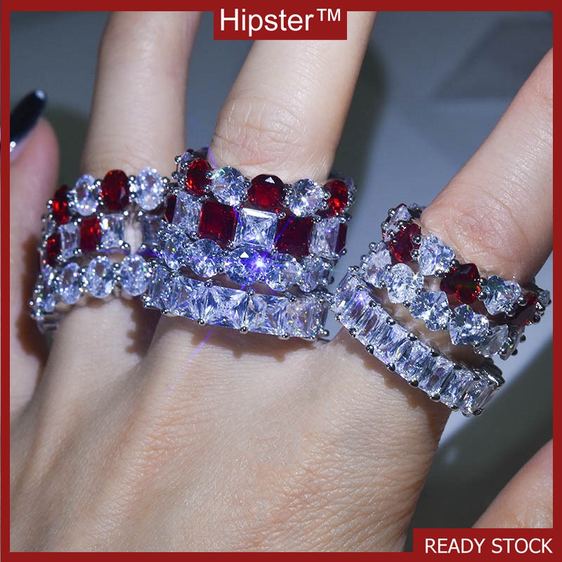 Nhẫn Hợp Kim Hình Trái Tim Đính Đá Xinh Xắn Cho Nữ