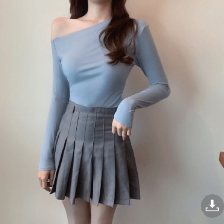 Áo thun tay dài trễ vai tùy chọn màu sắc thời trang xuân hè cho nữ