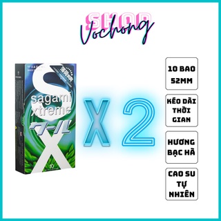 COMBO 2H Bao cao su Sagami Xtreme Spearmint hương bạc hà