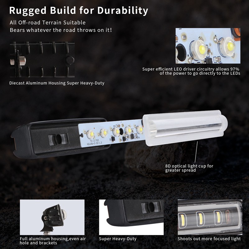 Đèn LED siêu sáng 6 inch 90W 6 inch cho xe hơi 12V 24V ATV 4x4