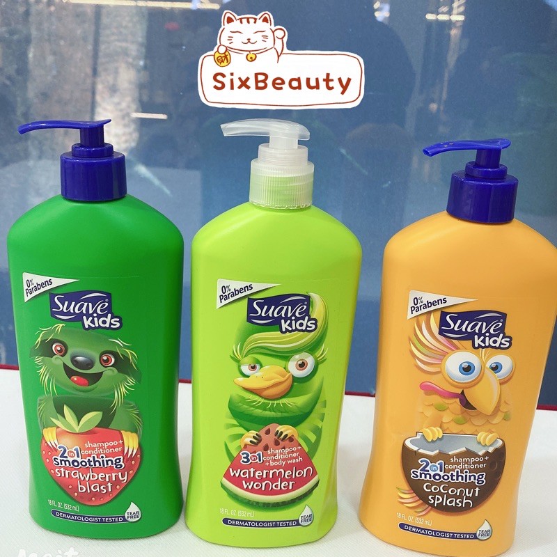 SỮA TẮM GỘI SUAVE KIDS 3 IN 1 532ml cho bé yêu hàng chuẩn USA