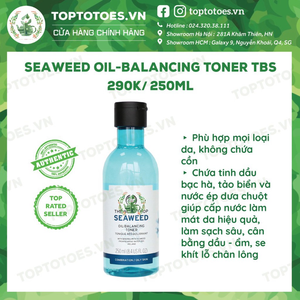 XẢ KHO Bộ sản phẩm Seaweed The Body Shop sữa rửa mặt, toner, kem dưỡng, mặt nạ, tẩy da chết XẢ KHO
