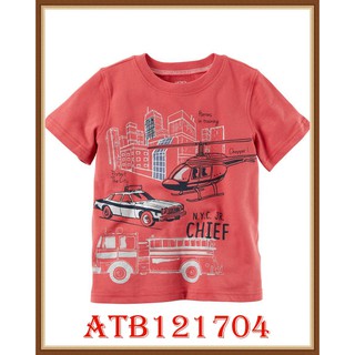 Áo thun carters tay ngắn xe chữa cháy đỏ
