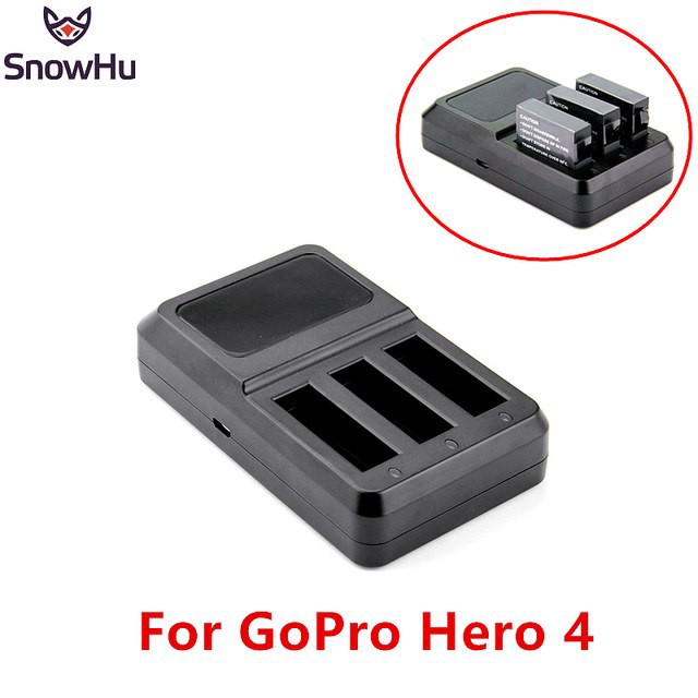 Dock Xạc 3 Pin Cho Gopro Hero 4 . Có Chốt cắm Điện