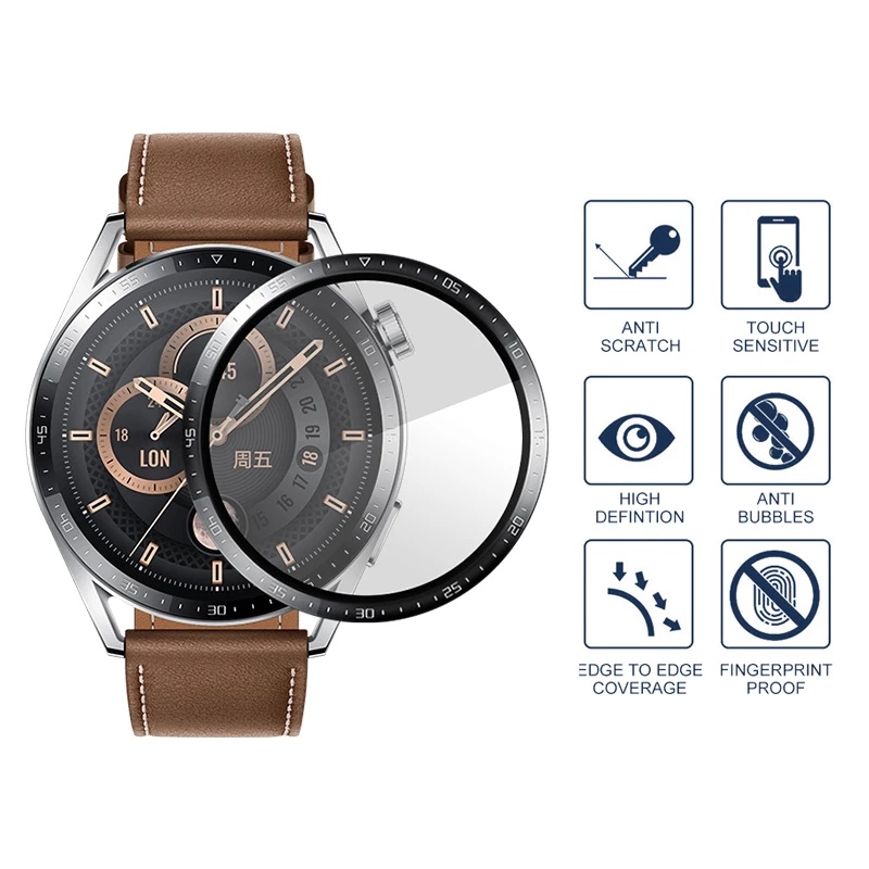 Kính cường lực 3D mềm bảo vệ màn hình cho Huawei Watch GT 2 Pro GT 3 46MM 42MM