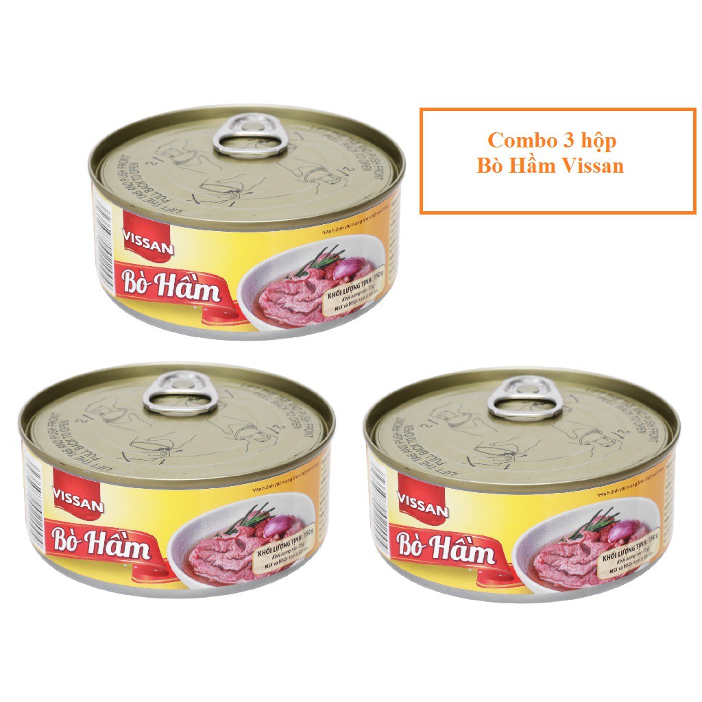 Combo 3 Hộp Thịt Hộp Bò Hầm - Vissan 150g