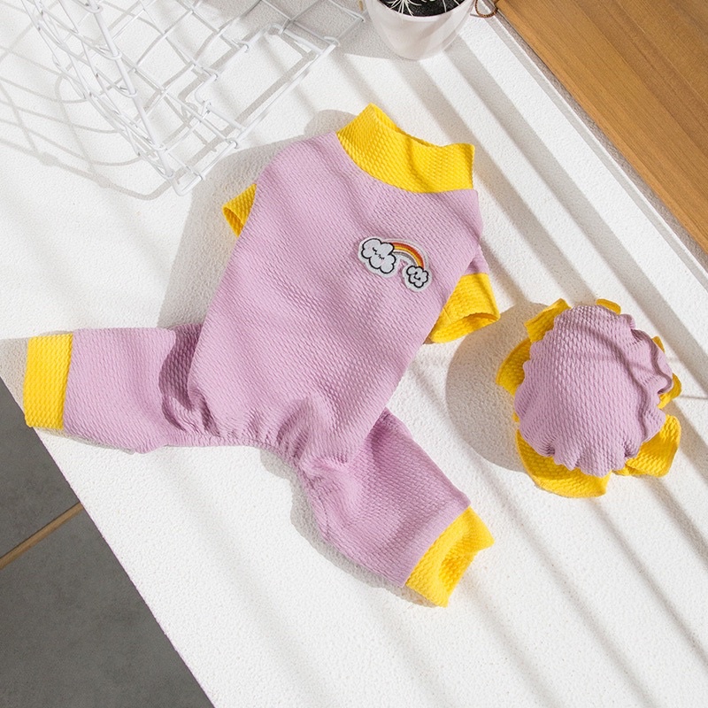 Bộ liền quần / áo thun trơn đủ size kèm nón Chó mèo