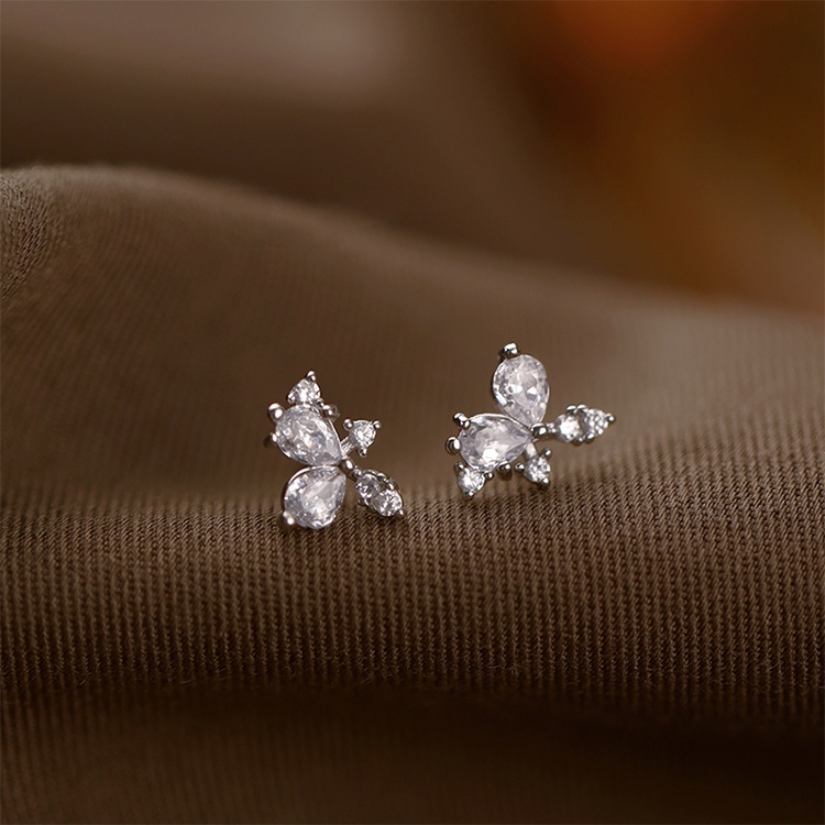 BÔNG TAI BẠC 925 HÌNH BƯỚM ĐÍNH ĐÁ - MELY 1249