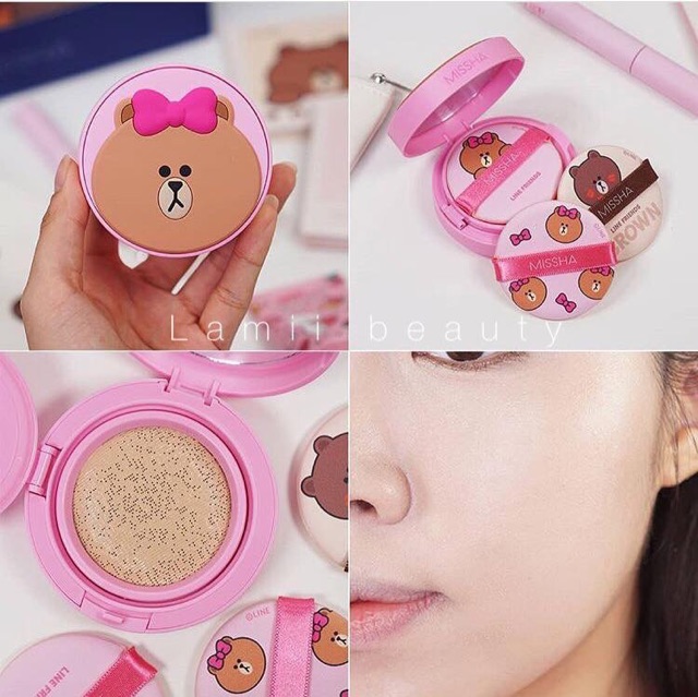 Phấn nước MISSHA LINE FRIENDS GLOW TENSION CUSHION SPF 50 PA+ | BigBuy360 - bigbuy360.vn