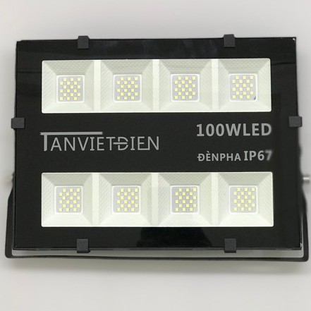 Đèn pha led 100W chuyên công trình ngoài trời, 8 mắt led độ phủ sáng rộng vỏ nhôm đúc nguyên khối chống nước ip67