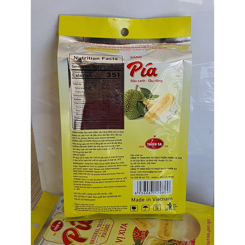 Bánh Pía Mini Chay Vị Đậu Xanh Sầu Riêng Chính Hãng Thiên Sa