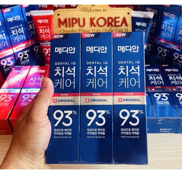 Kem Đánh Răng Hàn Quốc MEDIAN 93% hộp 120g màu Trắng ,Đỏ, Xanh Chính Hãng