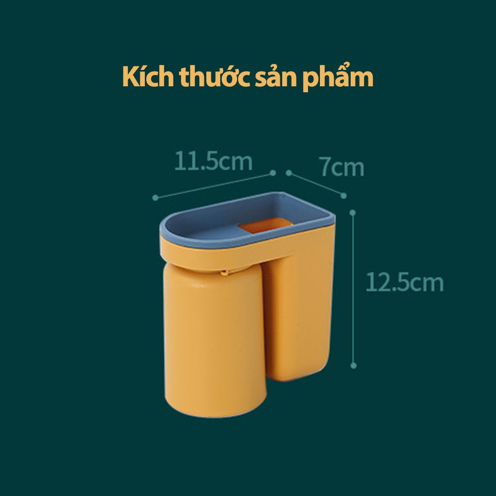 Khay để bàn chải đánh răng kèm cốc ,giá dán tường nhà tắm đựng bàn chải lược đồ dùng