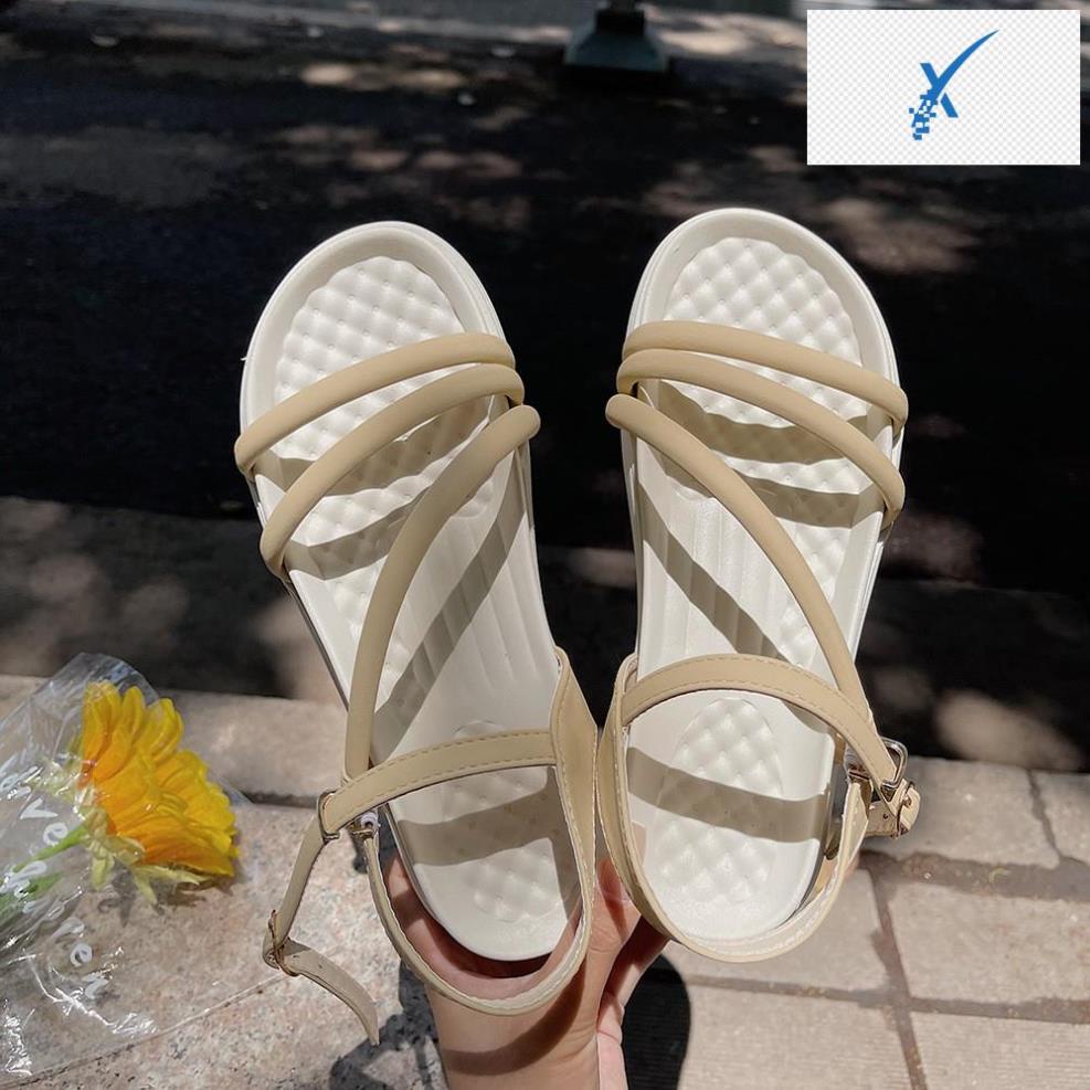 💪💁 Giày sandal nữ giayBOM quai dây đế bằng cao 4 cm B1157 💪💁
