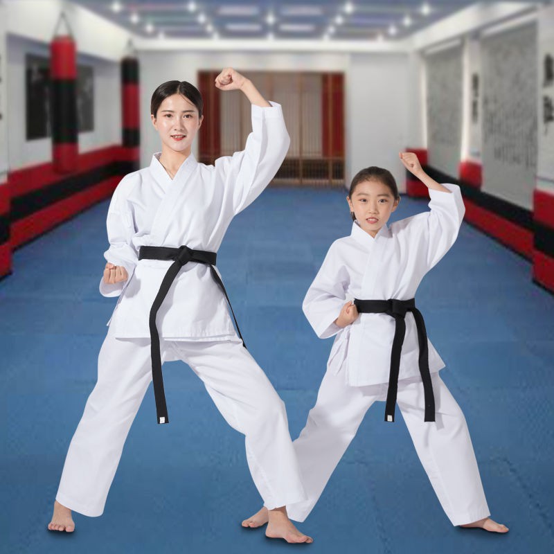 Yinsheng Songtaohui dành cho Trẻ em Người lớn Nam và Nữ Đồng phục Karate Cotton Twill Quần áo đào tạo