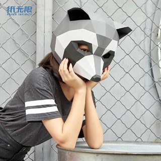 Khuôn làm mặt nạ giấy thủ công hình đầu gấu mèo sáng tạo