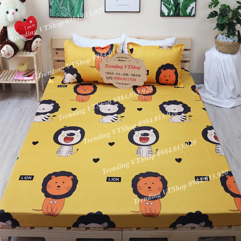 [Giá hủy diệt] Bộ 3 món ga gối chất liệu Poly Cotton  không bai xù, họa tiết đẹp mắt | BigBuy360 - bigbuy360.vn