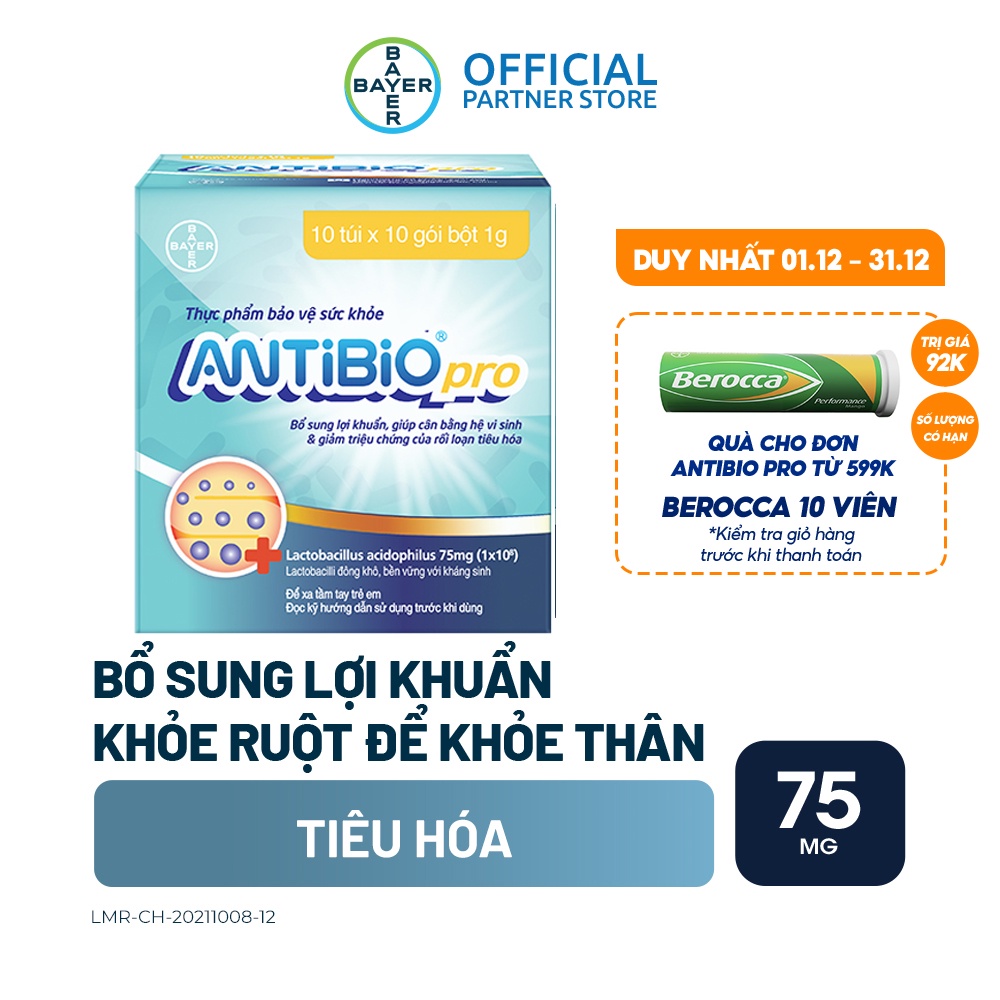 Thực Phẩm Bảo Vệ Sức Khoẻ Bổ Sung Lợi Khuẩn Antibio pro 100 Gói (1G/Gói)