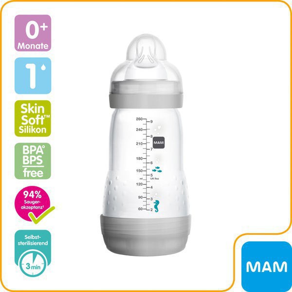 Bình sữa chống đầy hơi Mam Đức 160ml &amp; 260ml &amp; 320ml