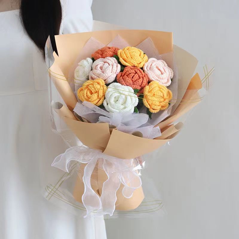 Sản Phẩm Hoàn Thiện Bó Hoa Hồng Nhân Tạo Làm Quà Tặng Sinh Nhật Bạn Gái / Lễ Tốt Nghiệp