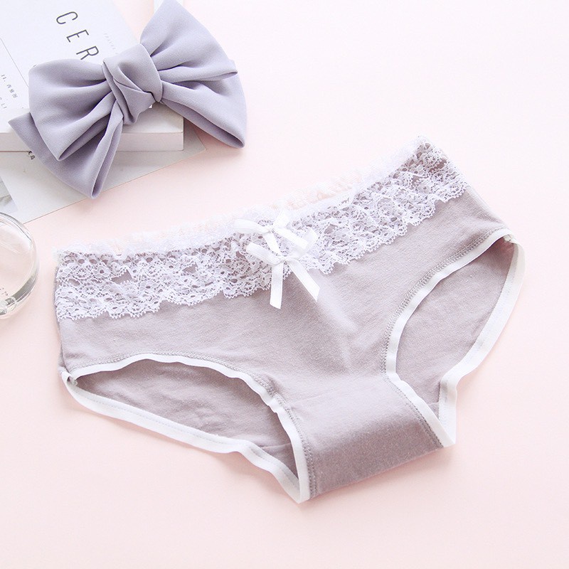 Quần Lót Nữ Cotton cao cấp phối viền ren tầng đính nơ mỏng mát tôn dáng Mẫu 3127